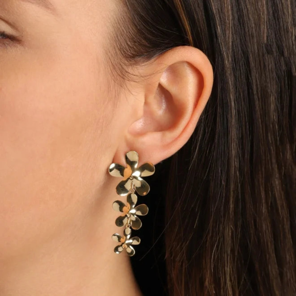 Brinco Dourado Flor