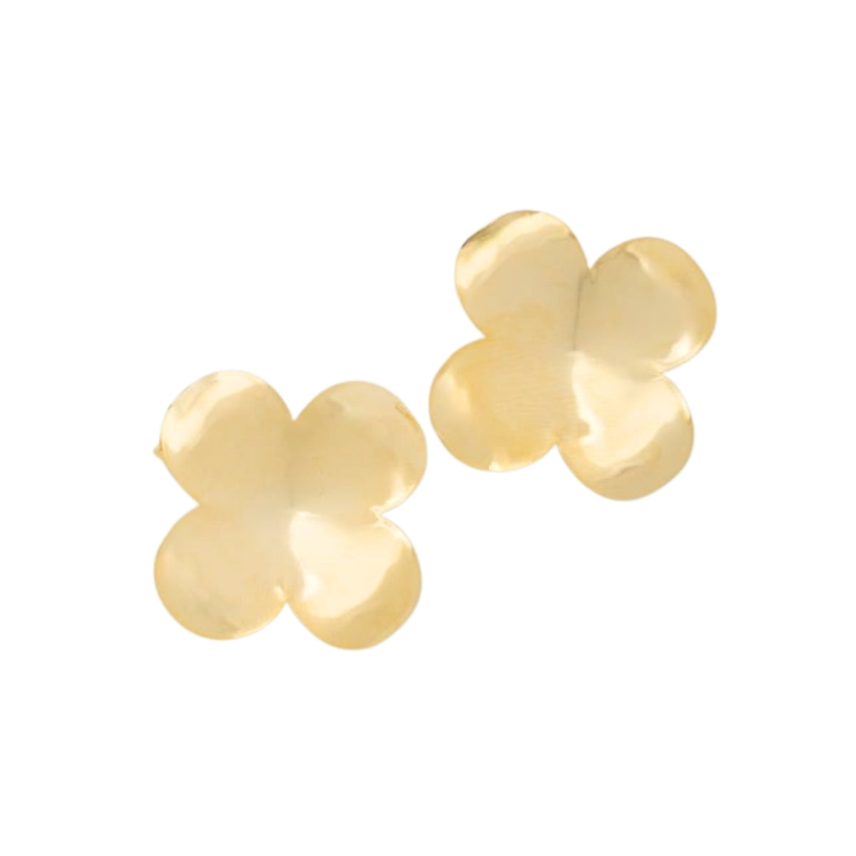 Brinco de Flor Dourado Liso