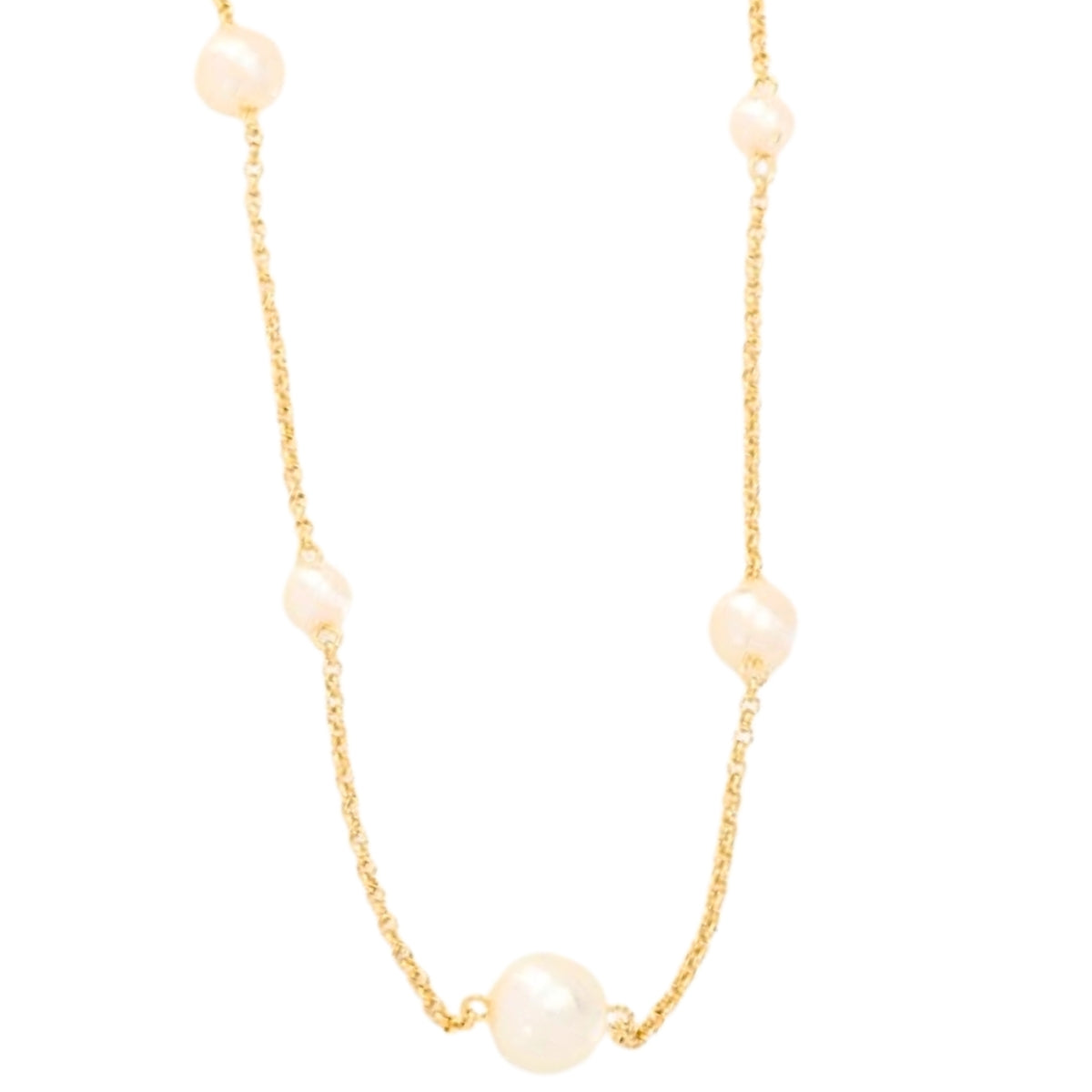 Colar de Pérola Banhado a Ouro