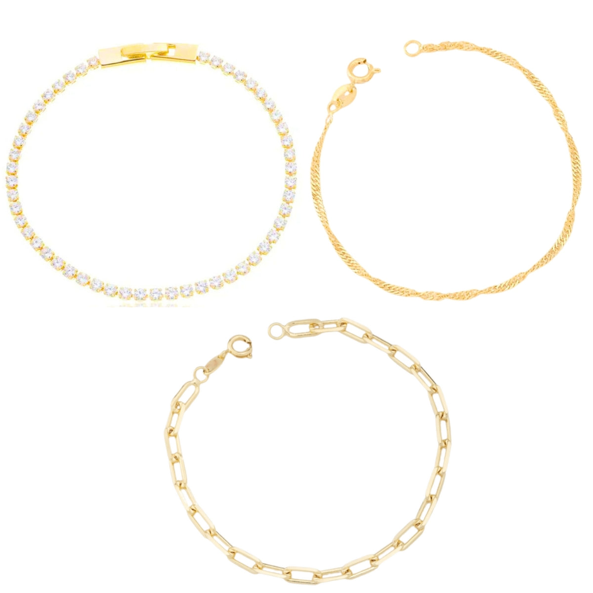 Mix de Pulseiras Douradas