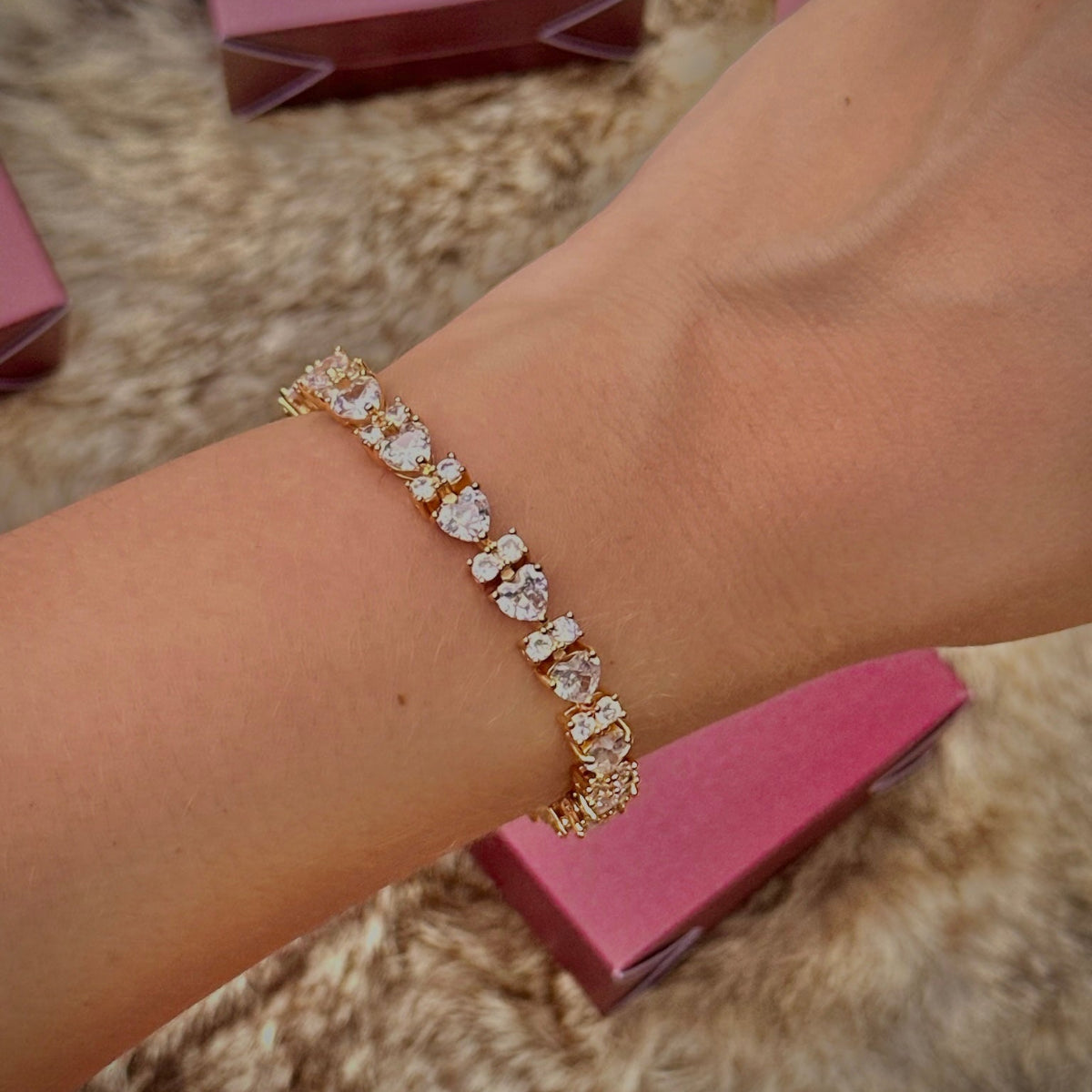 Pulseira Cravejada Coração