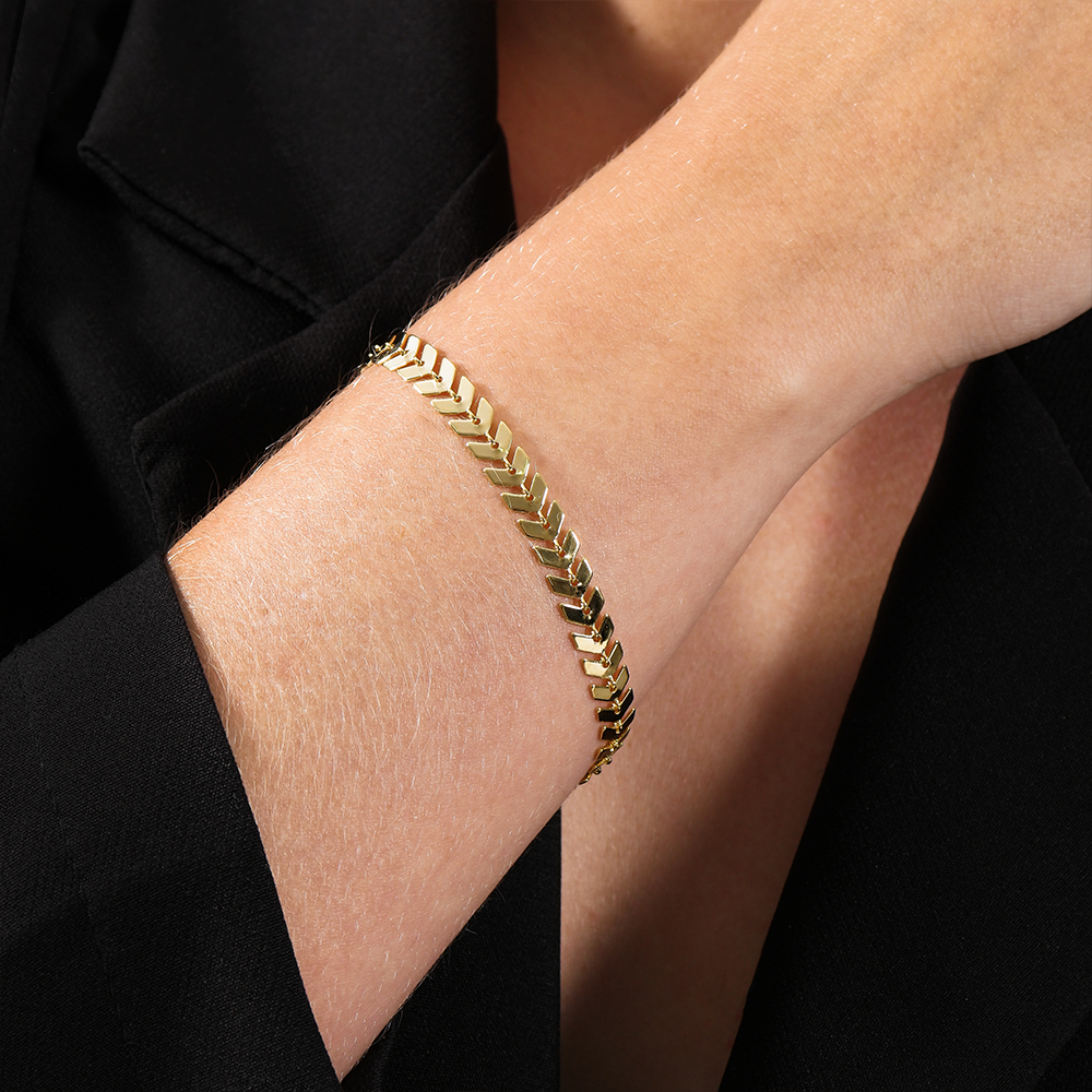 Pulseira Dourada Setas Banhada a Ouro