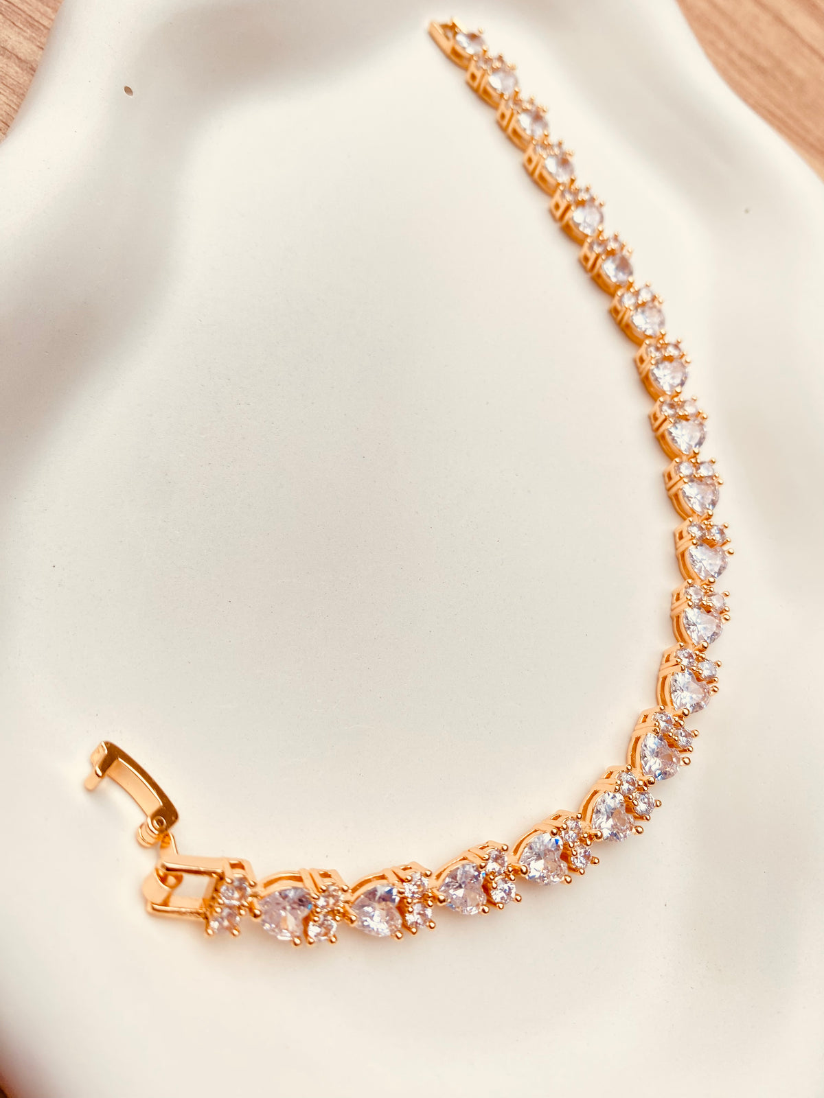 Pulseira de Coração Cravejada