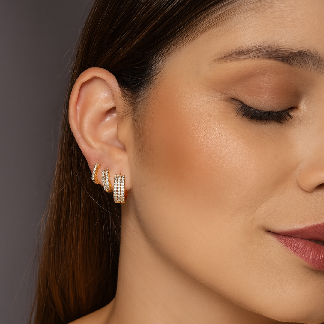 Trio de Argola Cravejado