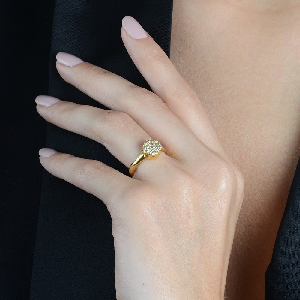 Anel Chuveirinho Cravejado de Zircônia