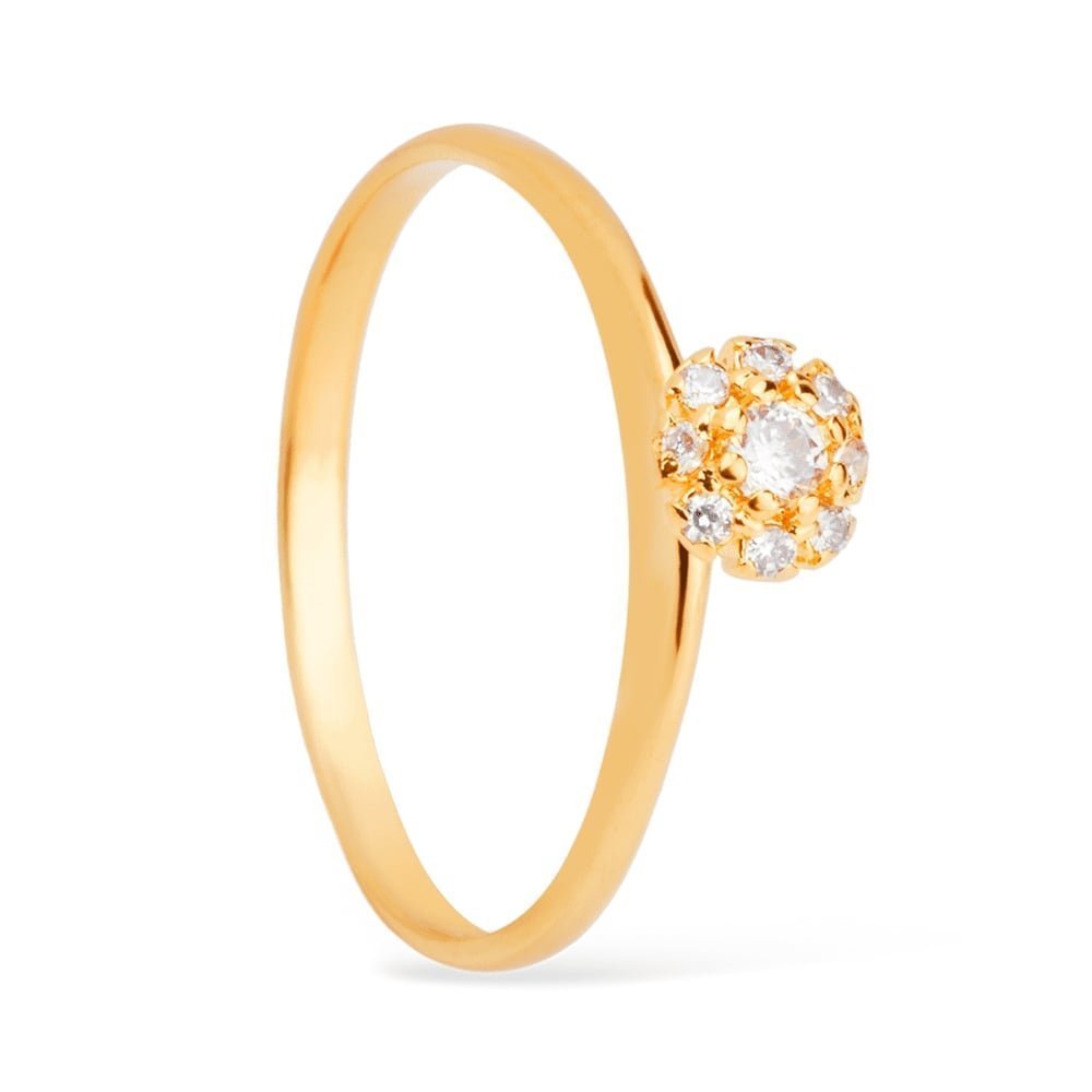 Anel Dourado Romance Zircônias