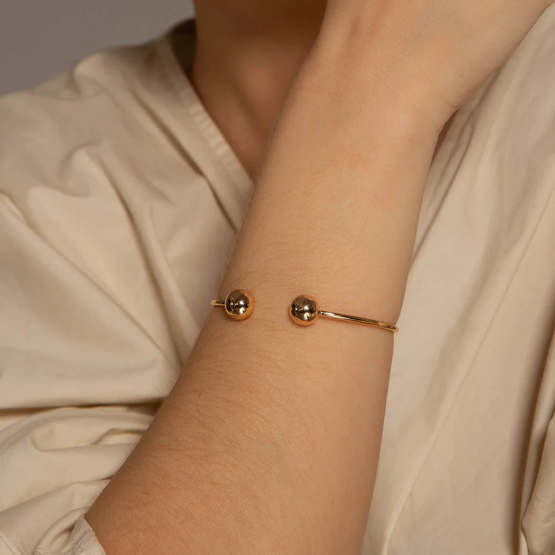 Bracelete Dourado Feminino Liso