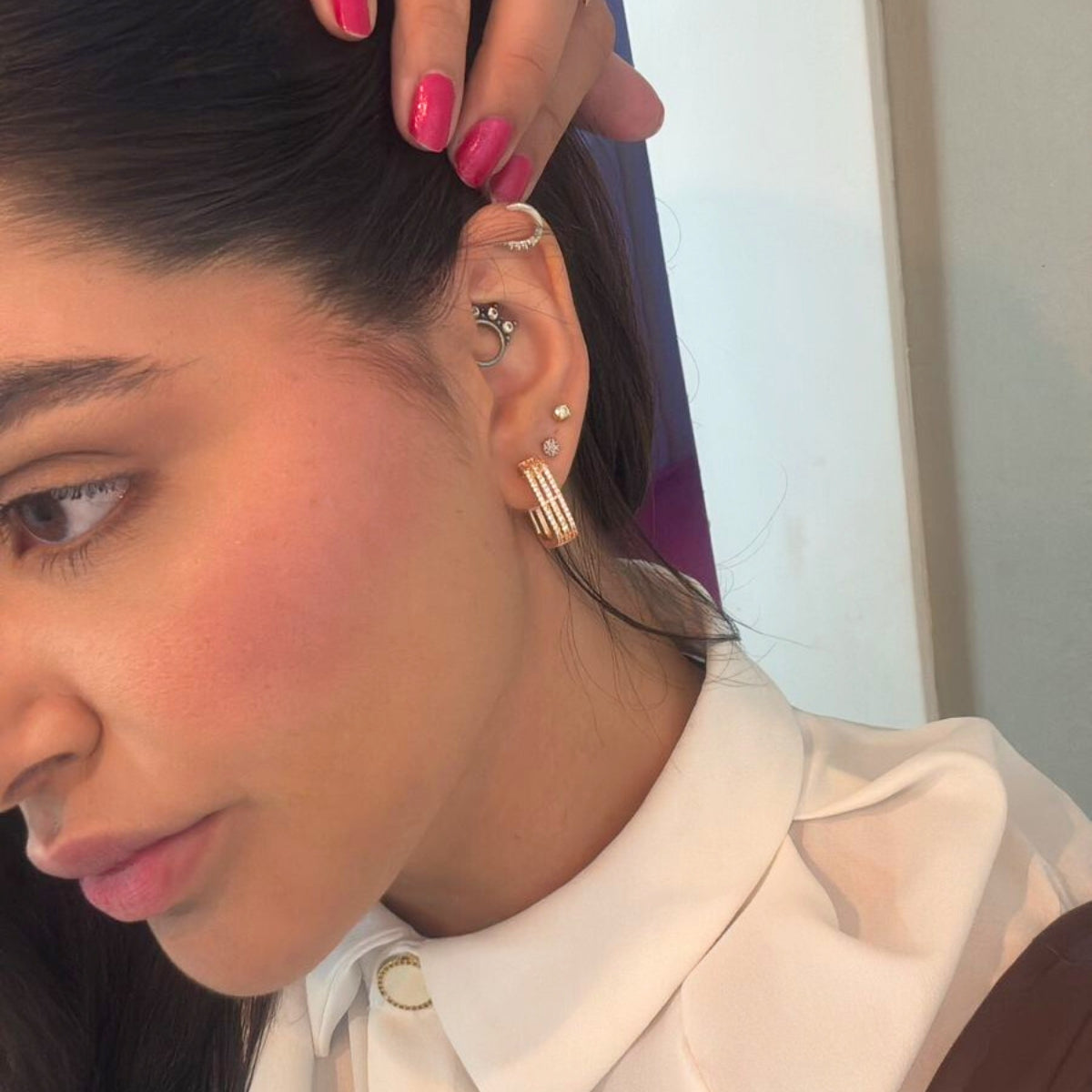 Brinco Argola Quadrada Banhado a Ouro