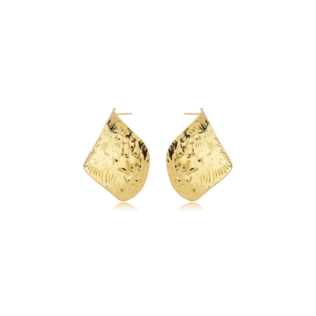 Brinco Dourado Maximalista Organico