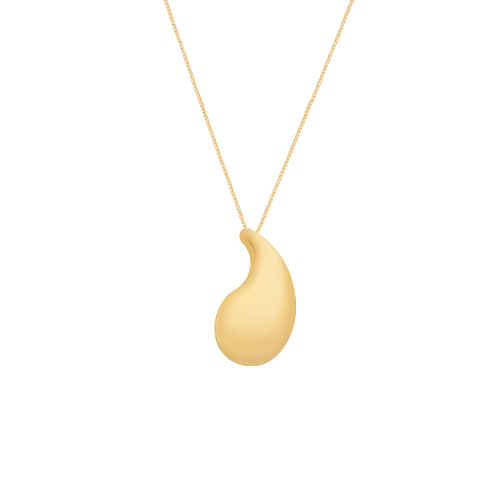 Colar Dourado Gota Curvada