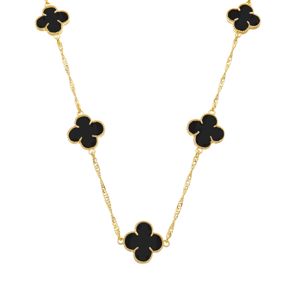 Colar Trevo Vintage Preto