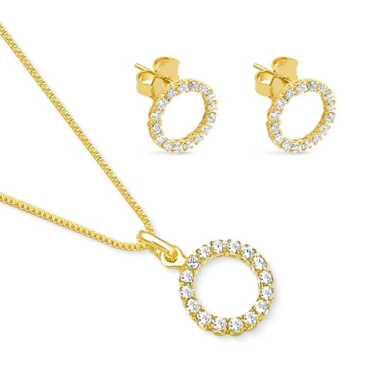 Conjunto de Colar e Brinco Banhado a Ouro