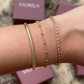 Mix de Pulseiras Douradas