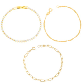 Mix de Pulseiras Douradas