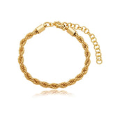 Pulseira Cordão Baiano Dourada 5mm