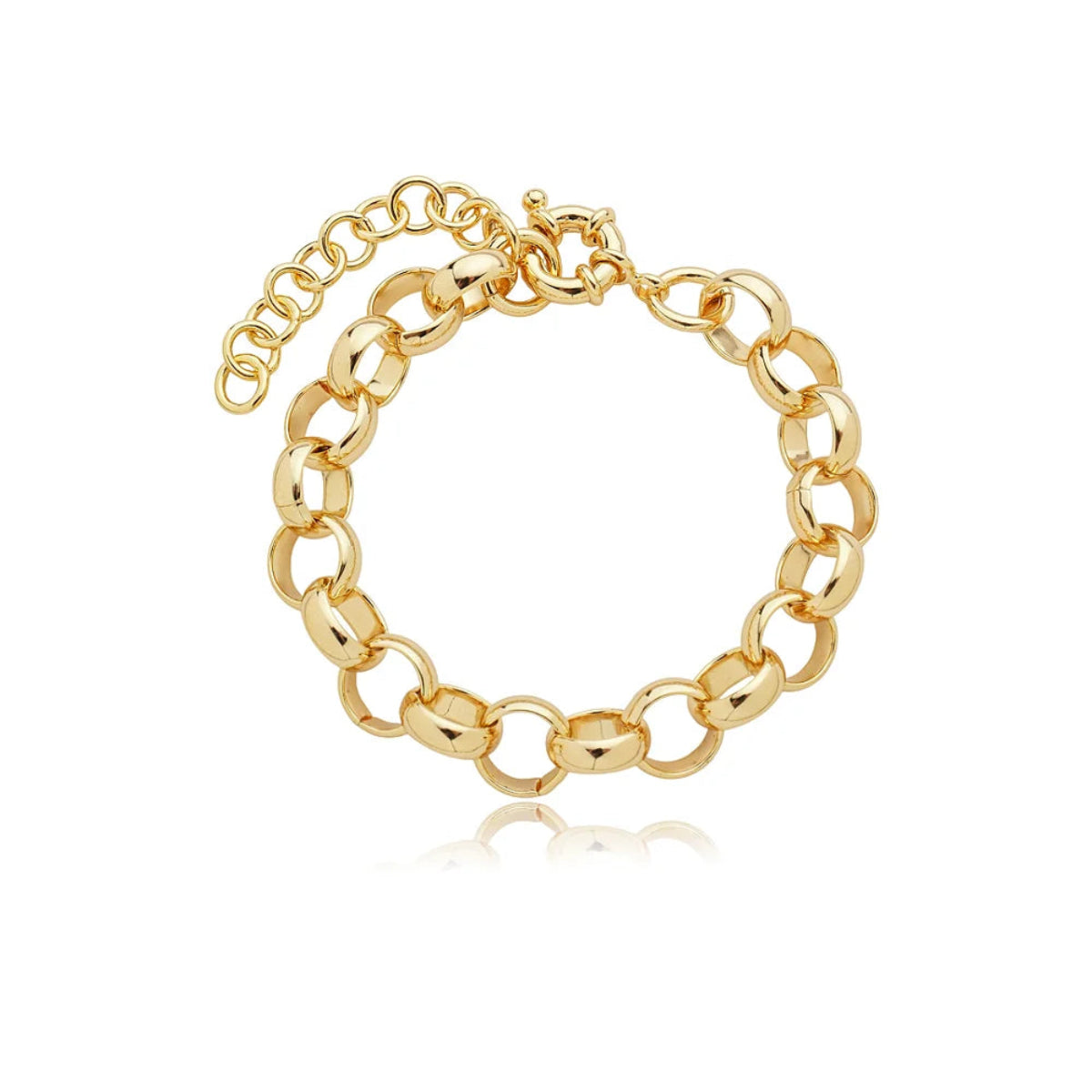 Pulseira Dourada Elos Banhada a Ouro