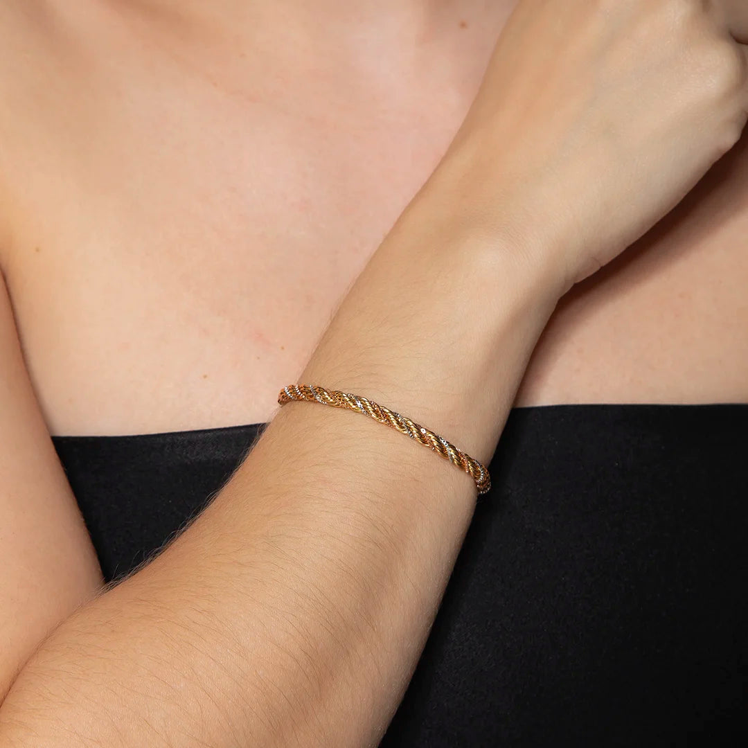 Pulseira Dourada Cordão Baiano