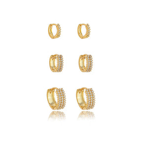 Trio de Argola Cravejado
