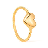 anel de coração dourado